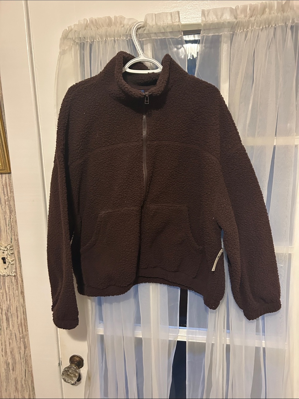 Old Navy Chocolate Brown Teddy Zip-Up Jacket